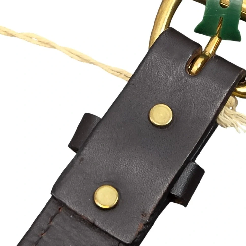 Filson Double Belt Mens 28 Brown Bridle Leather Brass Buckle Workwear Made USA